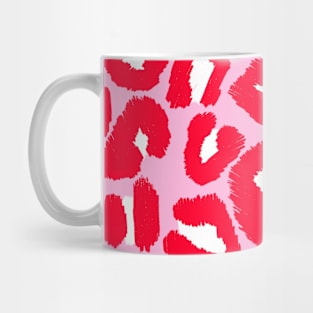 Pink and Red Leopard Print, Large Spots Mug